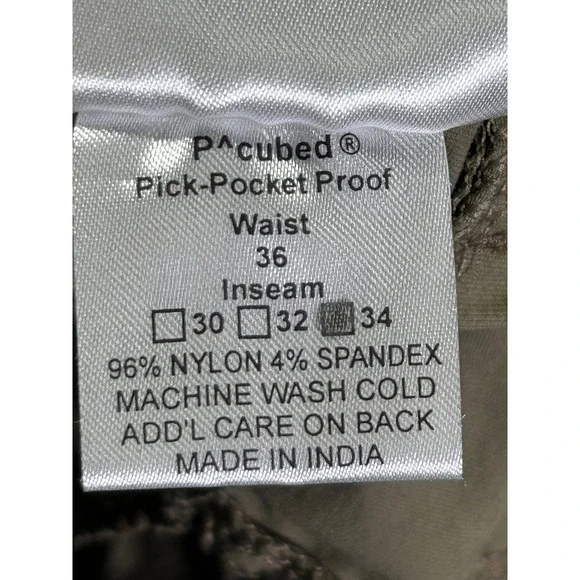 Clothing Arts Men's 36 Performance Hiking Pants Pick Pocket Proof Outdoor Chinos - Picture 5 of 8